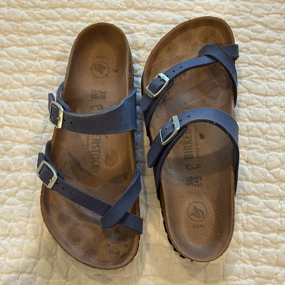 Navy suede Birkenstocks size 38